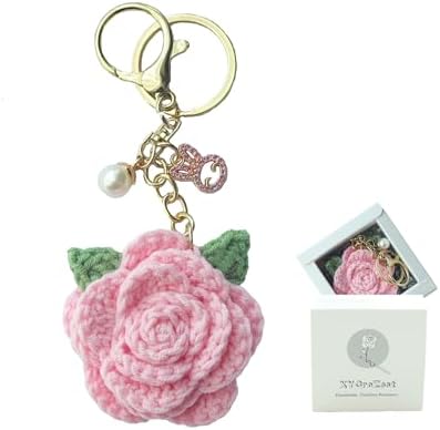 Kilener Rose Flower Keychain Pearl Wristlet Keychain Womens